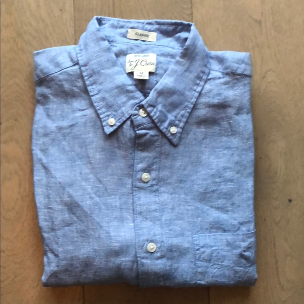 J.Crew Linen Short Sleeve Button Down